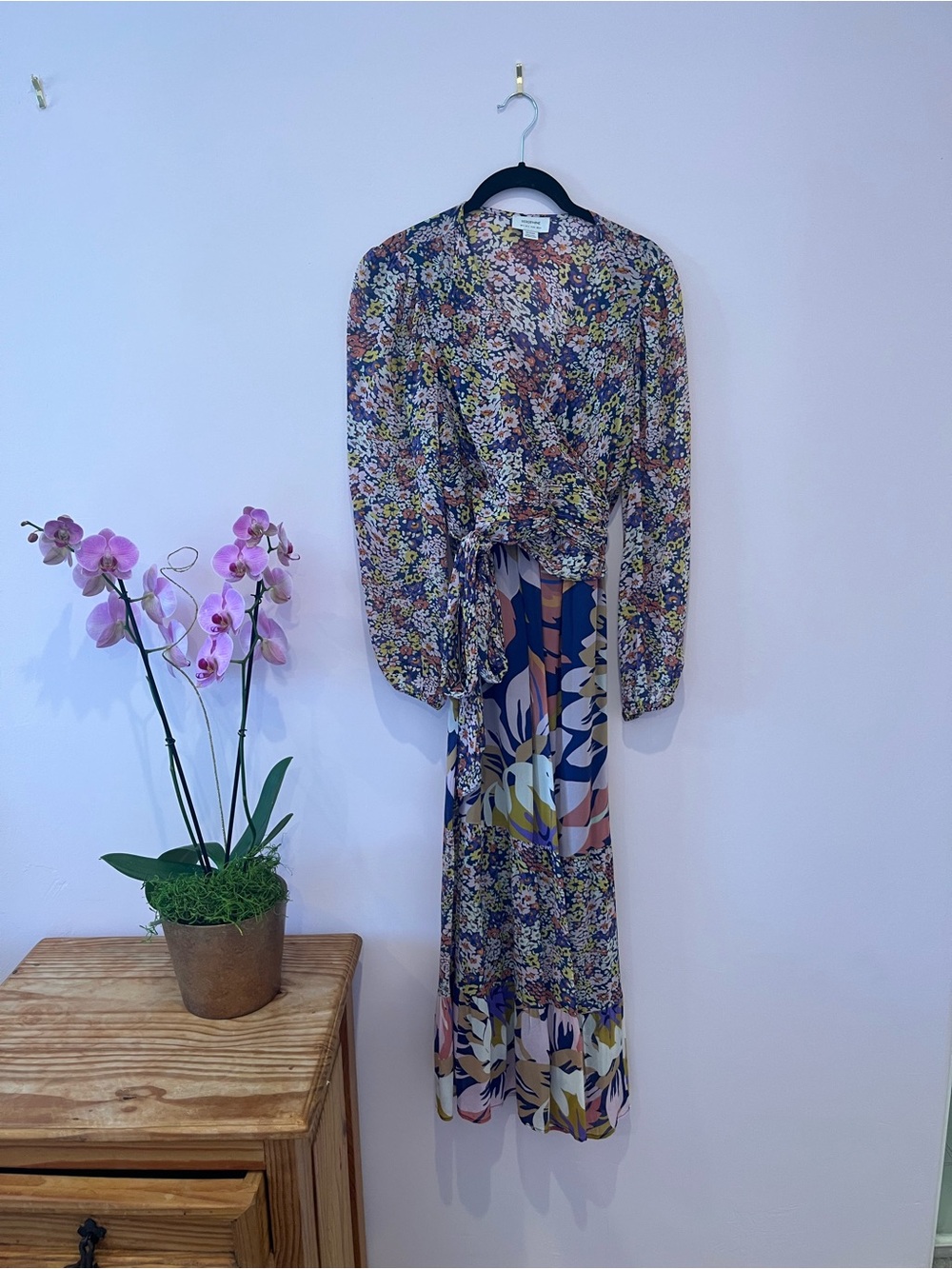 Seraphine Purple Floral-Print Dress with Pink and Yellow Accents